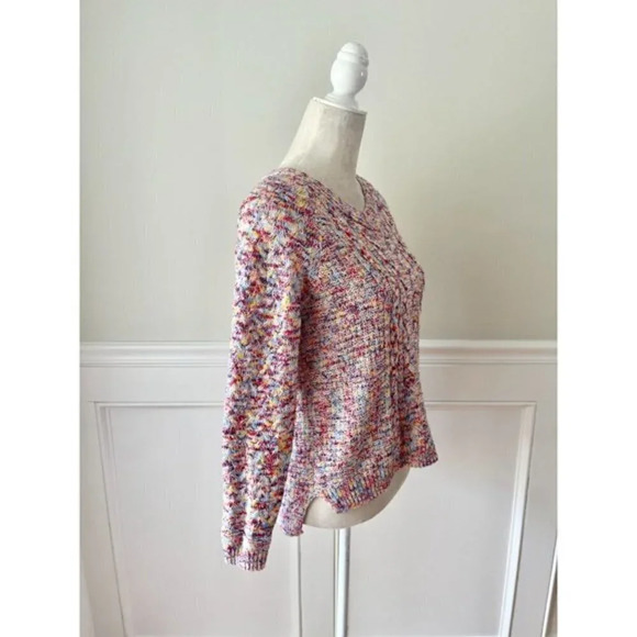Time and Tru Rainbow Knit Cable Sweater S - Picture 2 of 4